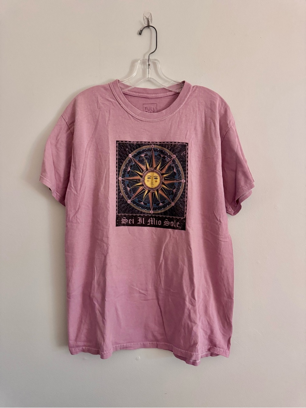 Full Tilt Pink Graphic Sun T-Shirt M oversized
